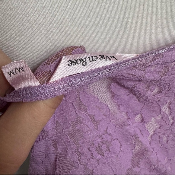 Lavender Lace Fairycore Slip Top Dress • Y2K Coquette Nightgown • Sheer Floral M - Picture 5 of 5